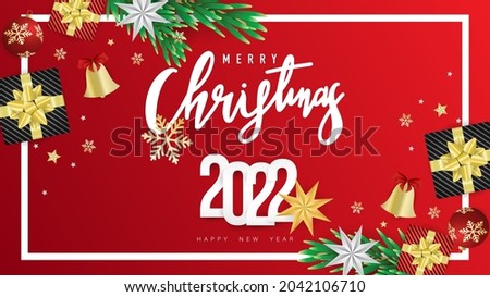 Merry Christmas and Happy New Year  background with Element in Christmas holiday , Flat Modern design , illustration Vector EPS 10