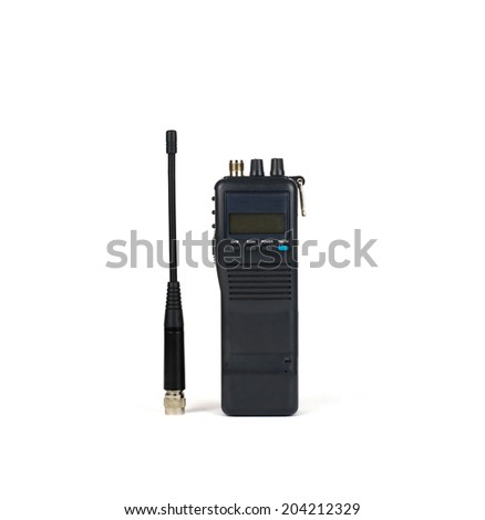 Compact transceiver for professional and Amateur radio, isolated on white background