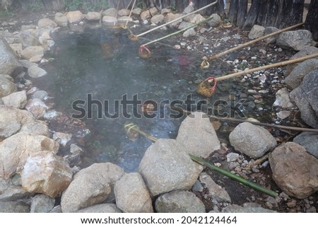 hot spring water in the national park in the northern of Thailand 