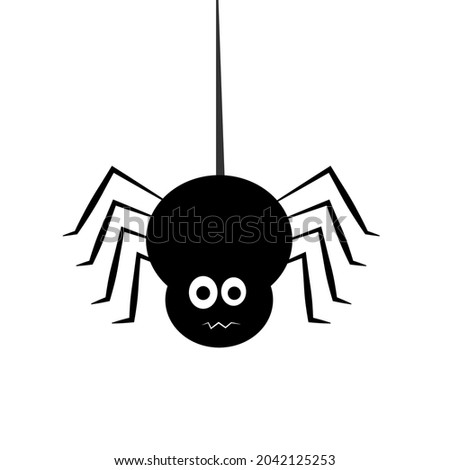 Cute Spider on white background. Animal character for the elements of designs to celebrate Halloween party. Flat design vector illustration.