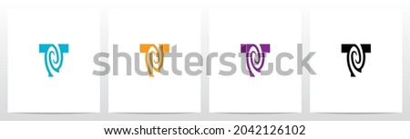 Swirl Vortex On Letter Logo Design T