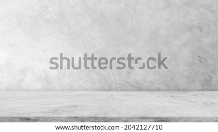 Backdrop Background, Empty gray Cement Wall room studio interiors and concrete Floor with soft light well editing montage display product and text present on free space 