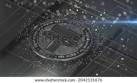 High-resolution, 4K photographs and images of Tether cryptocurrency. Building digital wealth and diversifying your investment folio. Royalty-Free Stock Photo #2042131676