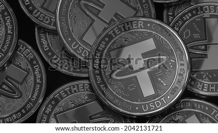 High-resolution, 4K photographs and images of Tether cryptocurrency. Building digital wealth and diversifying your investment folio. Royalty-Free Stock Photo #2042131721