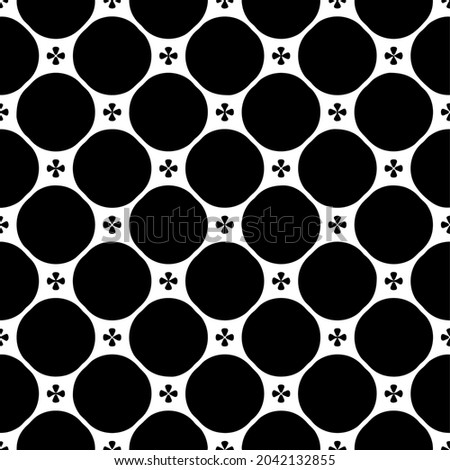 Flower geometric pattern. Seamless vector background. White and black ornament. Ornament for fabric, wallpaper, packaging. Decorative print
