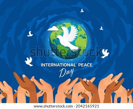 International Peace Day concept. Illustration concept present peace world. Royalty-Free Stock Photo #2042165921