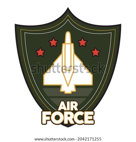 shield airforce with airplane military emblem