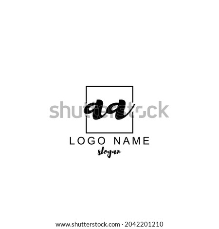 AA Initial Handwriting Logo Design Template Vector