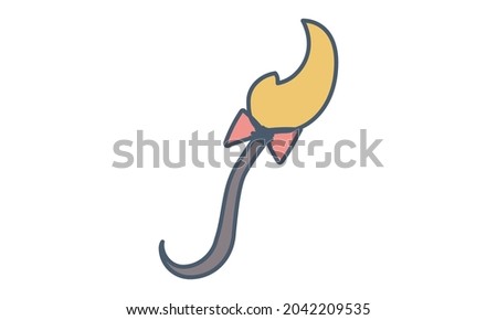 Witch broom flat icon halloween and scary vector image