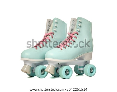 Roller skates on white background