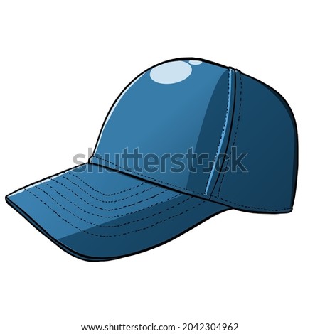 Vector illustration of blue cap. Good for symbol or etc