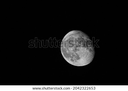 Black and white picture of the moon
