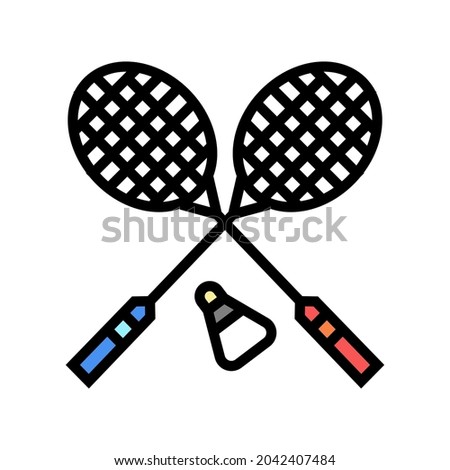badminton sport game color icon vector. badminton sport game sign. isolated symbol illustration