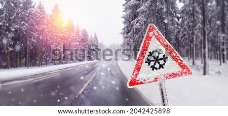 a snowy road in the mountains. Wonderful winter landscape.