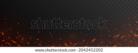Vector fiery sparks on an isolated transparent background. Sparks png, fire png, fiery particles.