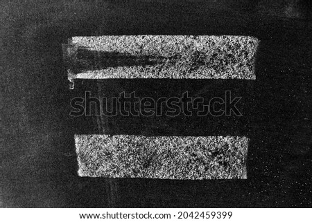 White color chalk hand drawing in line or square shape on blackboard or chalkboard background