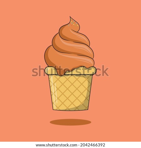 simple chocolate flavored ice cream vector design