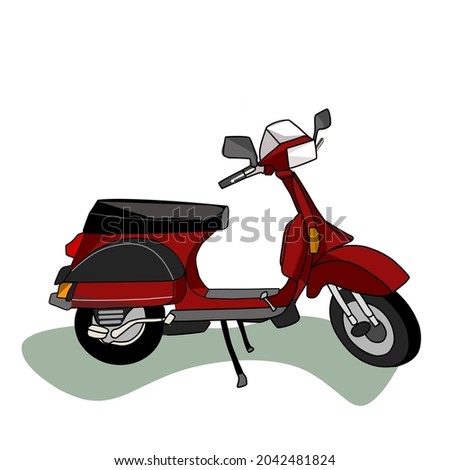 red color motorcycle vector for illustration design. digital art