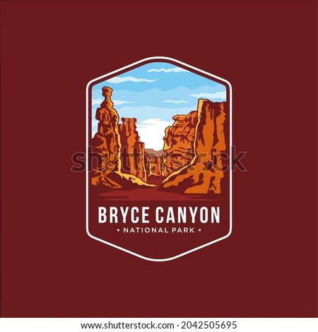 Bryce Canyon National Park Emblem logo patch logo illustration Royalty-Free Stock Photo #2042505695