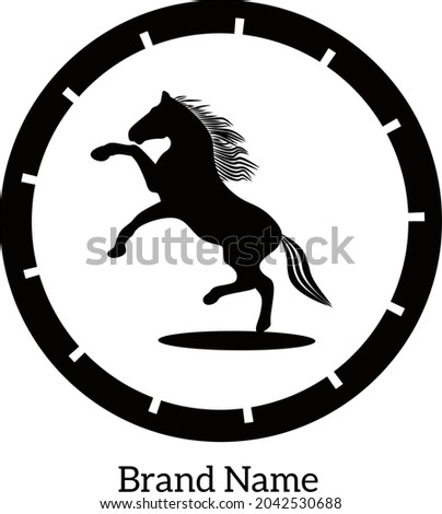 Prancing horse logo for brand name. horse logo.