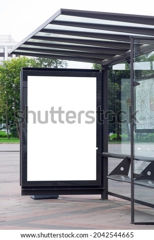 Moscow billboard mockup for design russia bus stop station add
