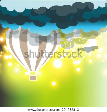Hot air balloon sky background