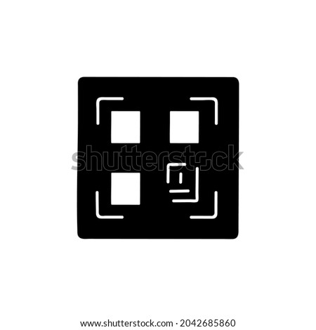 QR Barcode icon  in solid black flat shape glyph icon, isolated on white background 