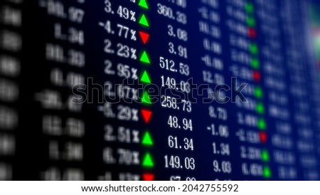 Image of stock price list board