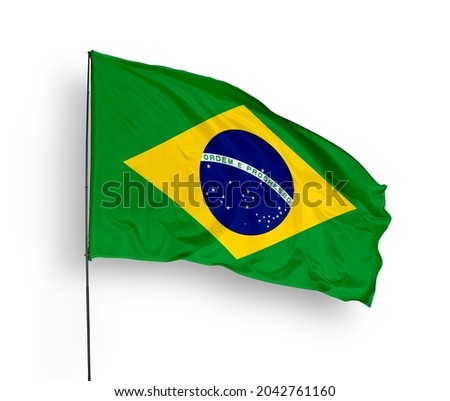 Brazil flag isolated on white background with clipping path.