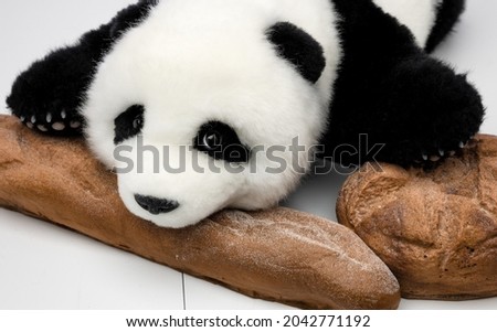 Simulation Chinese panda in white background