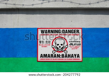 Danger Label in malaysia