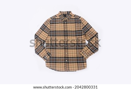 Brown striped shirt close up Royalty-Free Stock Photo #2042800331