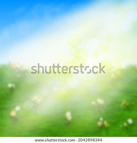 Abstract blurred nature background with bokeh or defocused for creative designs. Green leaves bokeh out of focus background from forest. Nature spring and natural light in blur style with copy space. Royalty-Free Stock Photo #2042898344
