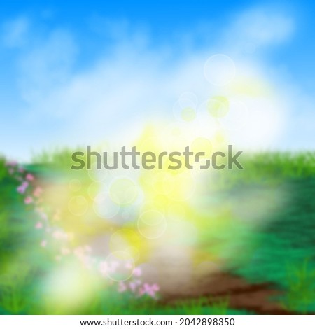 Abstract blurred nature background with bokeh or defocused for creative designs. Green leaves bokeh out of focus background from forest. Nature spring and natural light in blur style with copy space. Royalty-Free Stock Photo #2042898350