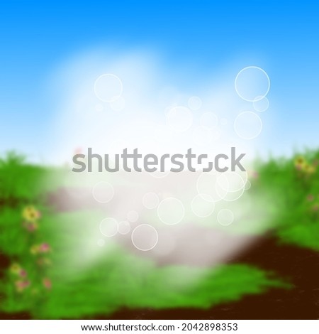 Abstract blurred nature background with bokeh or defocused for creative designs. Green leaves bokeh out of focus background from forest. Nature spring and natural light in blur style with copy space. Royalty-Free Stock Photo #2042898353