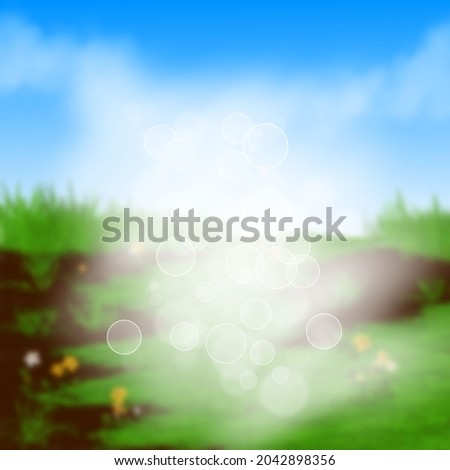 Abstract blurred nature background with bokeh or defocused for creative designs. Green leaves bokeh out of focus background from forest. Nature spring and natural light in blur style with copy space. Royalty-Free Stock Photo #2042898356