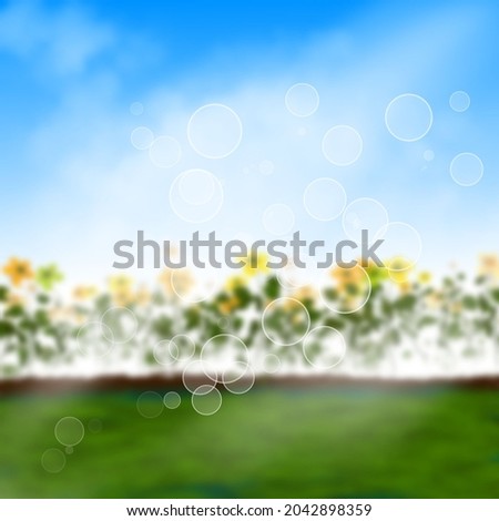 Abstract blurred nature background with bokeh or defocused for creative designs. Green leaves bokeh out of focus background from forest. Nature spring and natural light in blur style with copy space. Royalty-Free Stock Photo #2042898359