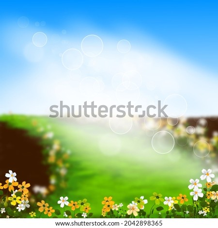 Abstract blurred nature background with bokeh or defocused for creative designs. Green leaves bokeh out of focus background from forest. Nature spring and natural light in blur style with copy space. Royalty-Free Stock Photo #2042898365