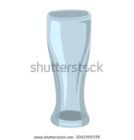 Hand-drawn  empty beer glass isolated on white background.   Vector illustration