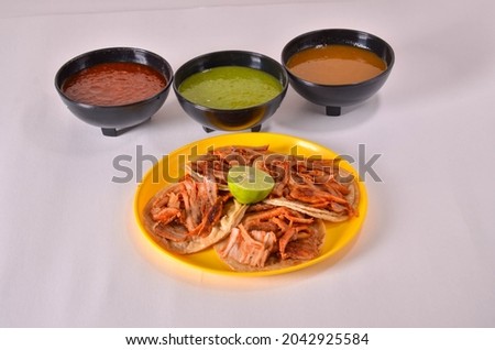 Tacos al Pastor Mexican Food With a White Background