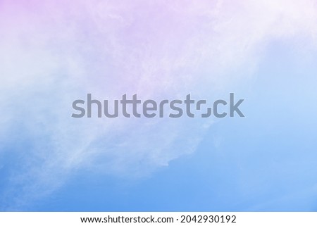 Bright sky and cloud colorful pink and blue pastel tone color