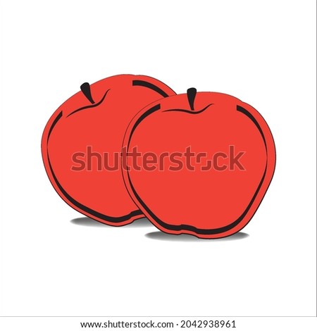 Cartoon red apple. Vector illustration