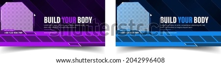fitness club social media post and cover design. gym facebook cover. Facebook Cover  Facebook Cover Web Banner Social Media post template design for business marketing promotion.