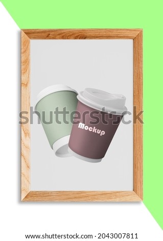 Two cups in one frame. mockup.