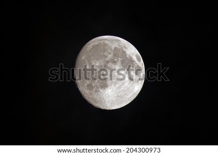 nearly full moon, the picture of the moon one day before full moon night
