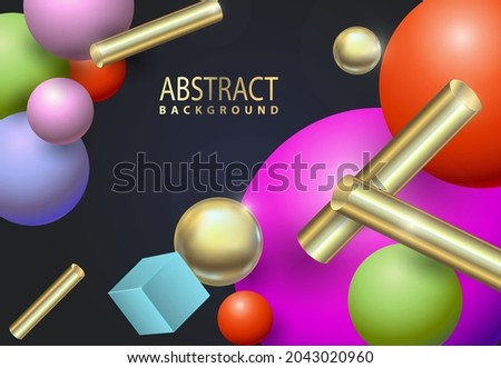 Abstract geometric background with colored volumetric shapes.