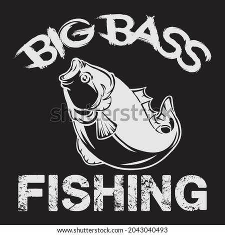 Big bass fishing t shirt design, vector file.
