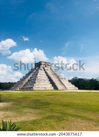 Chichén Itzá Pyramid located in Mexico
 Royalty-Free Stock Photo #2043075617