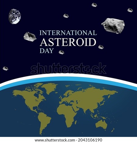 international asteroid day concept. illustration vector