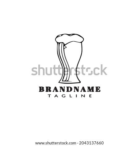 beer glasses cartoon logo icon design concept black modern vector illustration